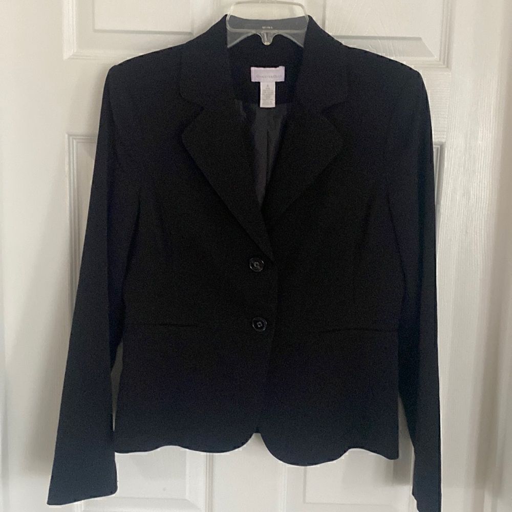 Charter Club Women's Black Blazer Coat Size 4 EUC